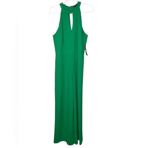 Maggy London Women’s 12 Green High Neck Jumpsuit Workwear Office Occasion NWT - Picture 2 of 10